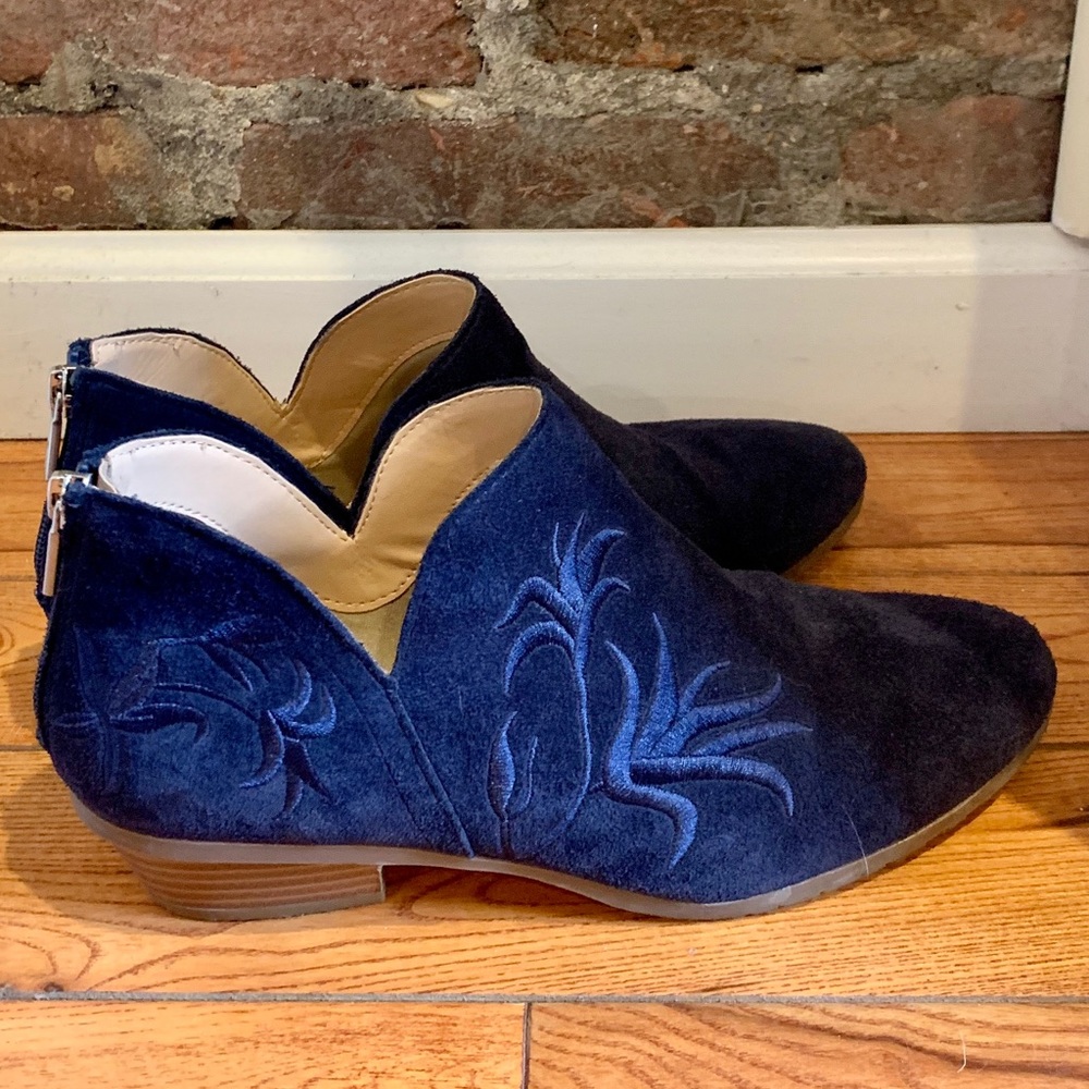 Blue Suede Ankle boots